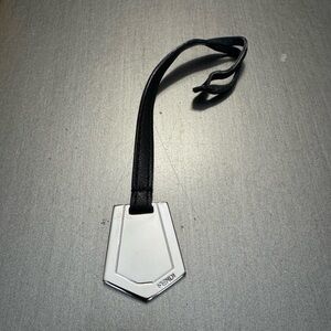 Fendi Metallic Silver and Black Tag